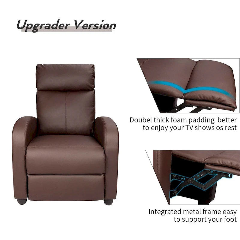 Fauteuil inclinable de massage Homall en similicuir PU avec assise rembourrée, idéal pour le home cinéma.