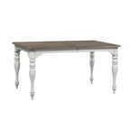 Ensemble de table à pieds 7 pièces Magnolia Manor Antique White Weathered Bark Opt