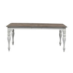 Ensemble de table à pieds 7 pièces Magnolia Manor Antique White Weathered Bark Opt