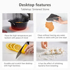 Ensemble de salle à manger extensible 7 pièces (de 62,9 pouces à 94,4 pouces) avec plateau en pierre frittée et 6 chaises