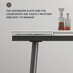 Ensemble de salle à manger extensible 7 pièces (de 62,9 pouces à 94,4 pouces) avec plateau en pierre frittée et 6 chaises