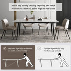 Ensemble de salle à manger extensible 7 pièces (de 62,9 pouces à 94,4 pouces) avec plateau en pierre frittée et 6 chaises