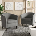 Ensemble de 2 fauteuils d'appoint modernes en lin, style tonneau, avec accoudoirs club