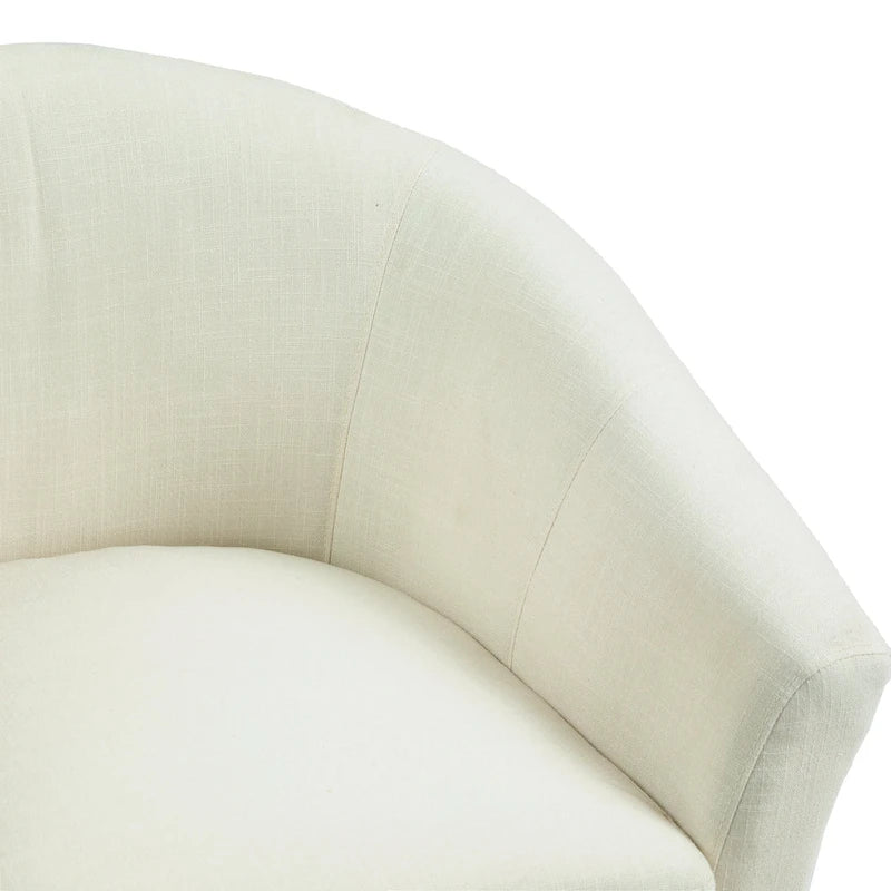 Ensemble de 2 fauteuils d'appoint modernes en lin, style tonneau, avec accoudoirs club