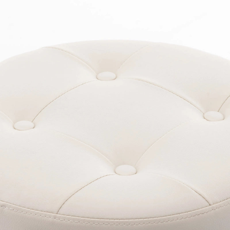 Tabouret de coiffeuse rond pivotant à hauteur réglable avec repose-pieds