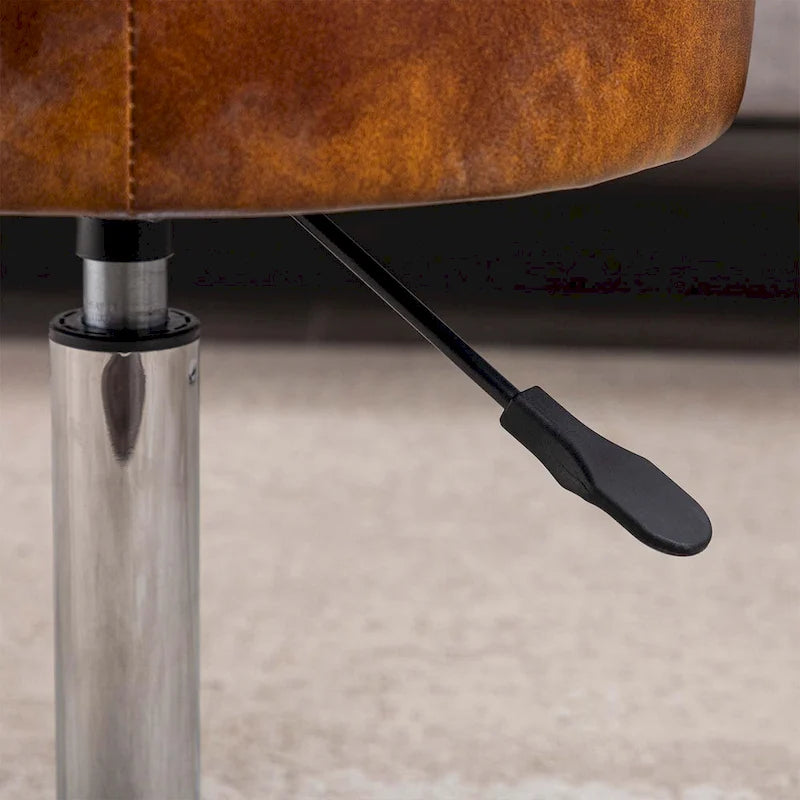 Tabouret de coiffeuse rond pivotant à hauteur réglable avec repose-pieds