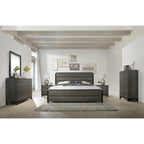 Roundhill Furniture Ioana 187 Queen 6-pc. Antiqued Grey Wood Bedroom Set