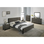 Ensemble de chambre à coucher Roundhill Furniture Ioana 187 Queen 6 pièces en bois gris antique