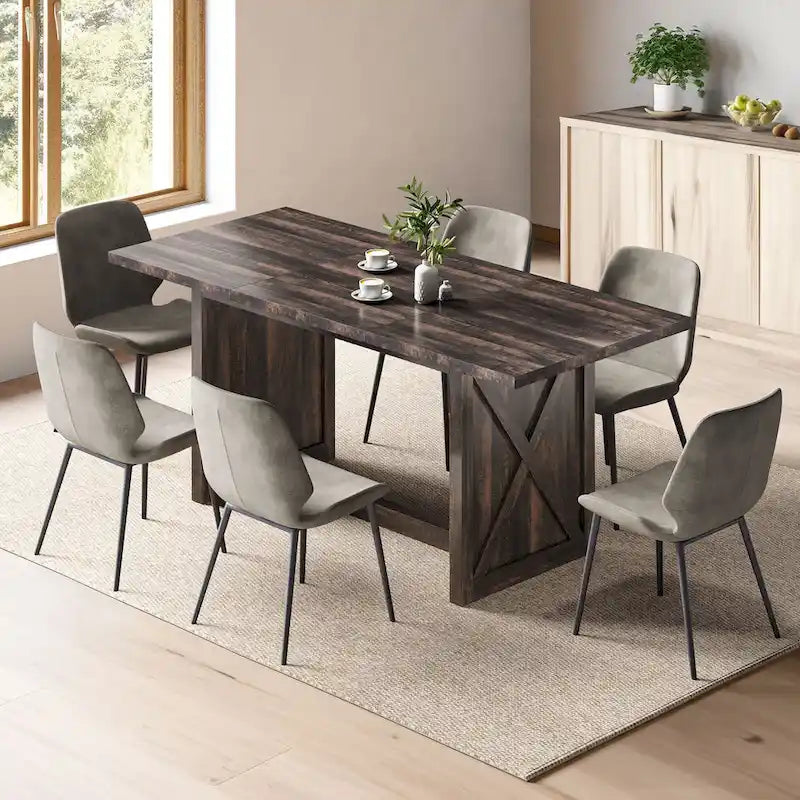 Moasis 70.8 Large Farmhouse Kitchen Dining Room Table for 6 to 8 People