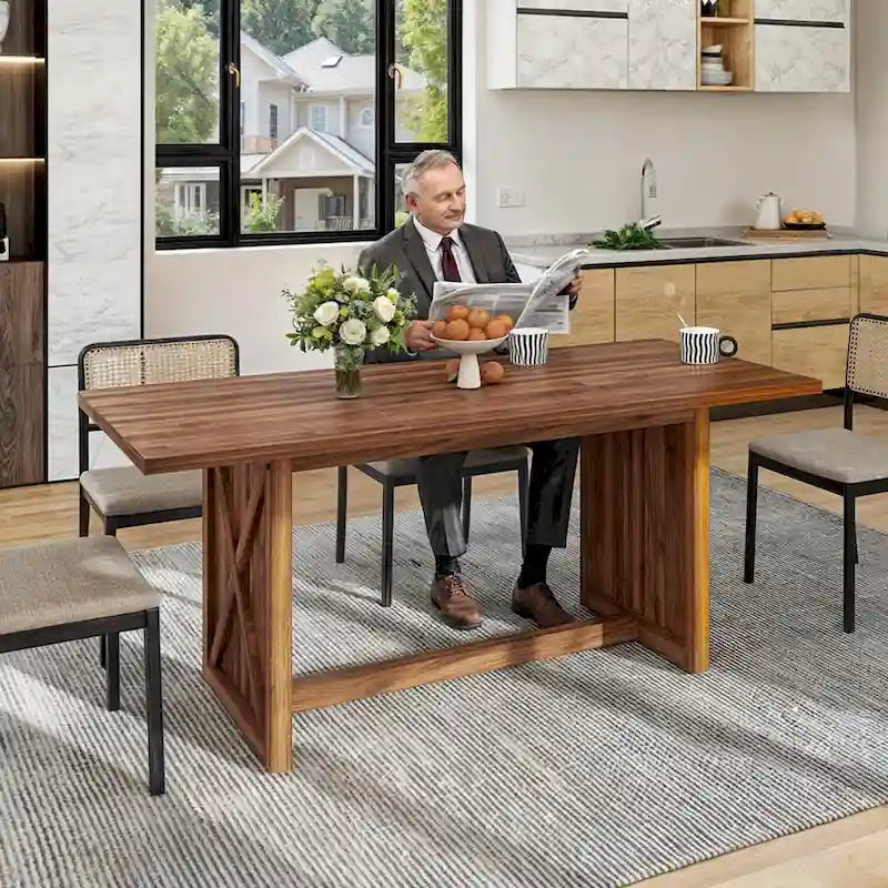 Moasis 70.8 Grande table de cuisine/salle à manger de style campagnard pour 6 à 8 personnes