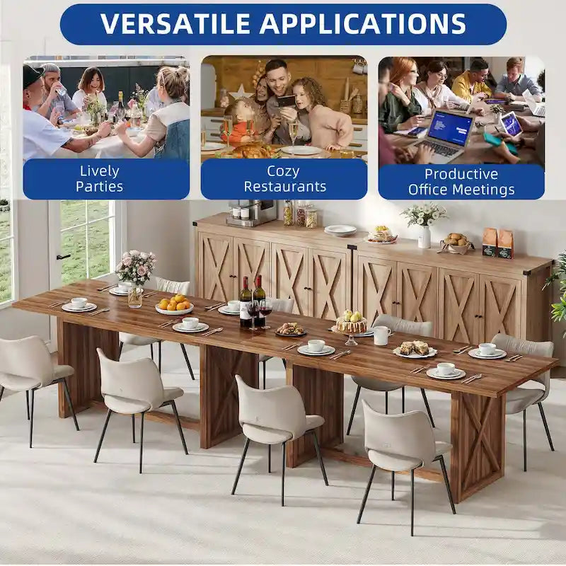 Moasis 70.8 Grande table de cuisine/salle à manger de style campagnard pour 6 à 8 personnes