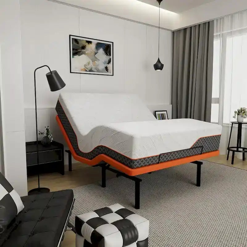 Cadre de lit ajustable ESHINE - Matelas hybride en mousse à mémoire de forme de 35,5 cm (14 pouces) Série 2000