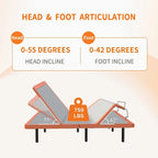 Cadre de lit ajustable ESHINE - Matelas hybride en mousse à mémoire de forme de 35,5 cm (14 pouces) Série 2000