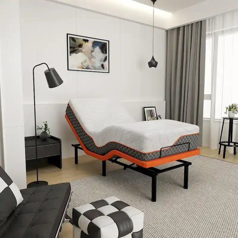 Cadre de lit ajustable ESHINE - Matelas hybride en mousse à mémoire de forme de 35,5 cm (14 pouces) Série 2000