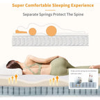 Cadre de lit ajustable ESHINE - Matelas hybride en mousse à mémoire de forme de 35,5 cm (14 pouces) Série 2000