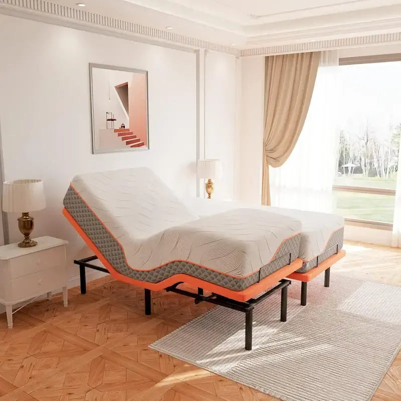 Cadre de lit ajustable ESHINE - Matelas hybride en mousse à mémoire de forme de 35,5 cm (14 pouces) Série 2000