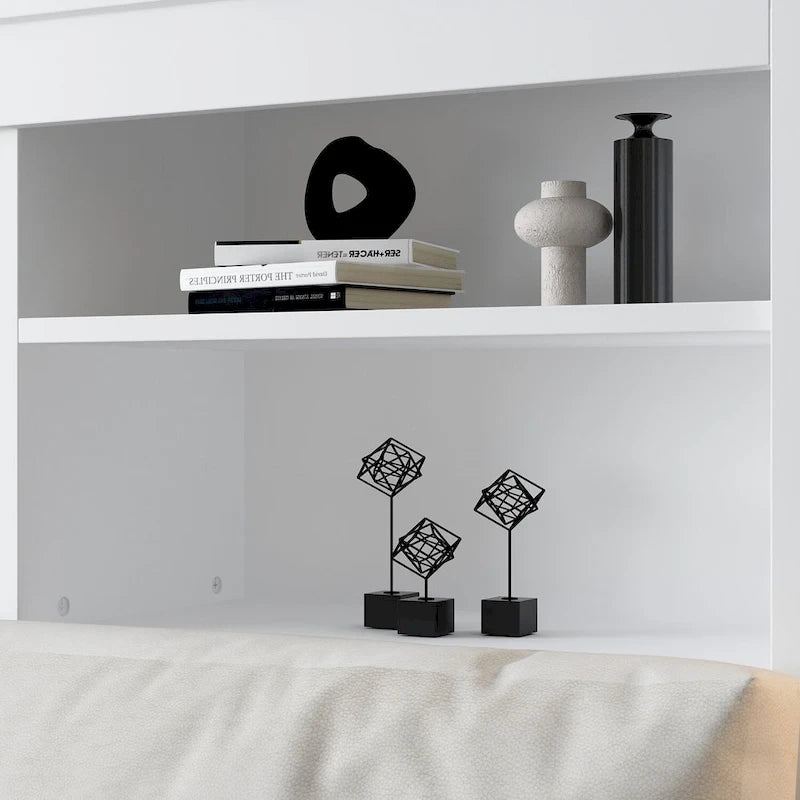 Tête de lit bibliothèque 65Timechee Queen avec éclairage RGB et étagère réglable