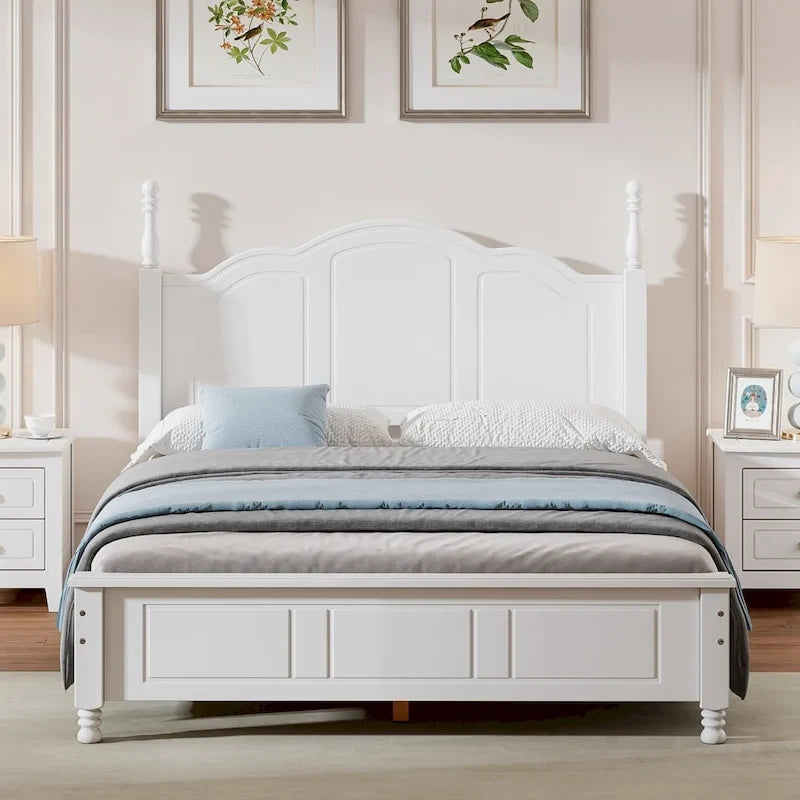 Cadre de lit plateforme en bois pleine grandeur