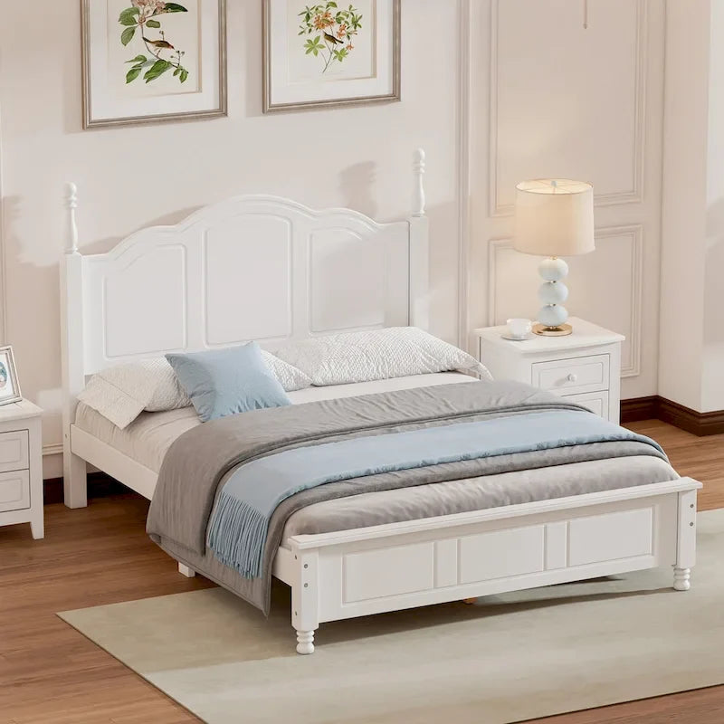 Cadre de lit plateforme en bois pleine grandeur