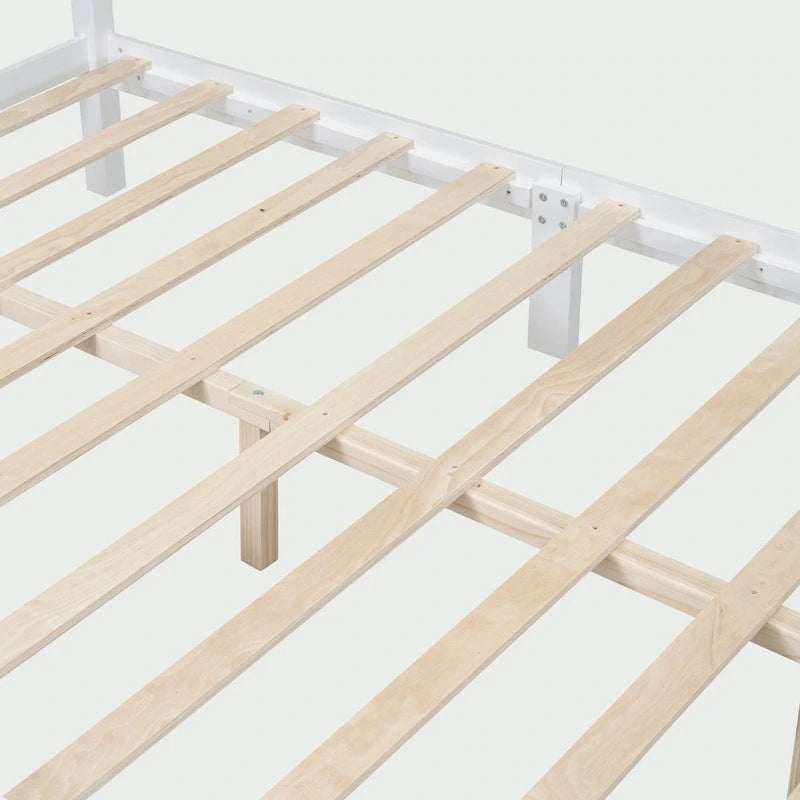 Cadre de lit plateforme en bois pleine grandeur