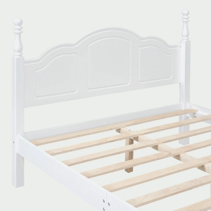 Cadre de lit plateforme en bois pleine grandeur