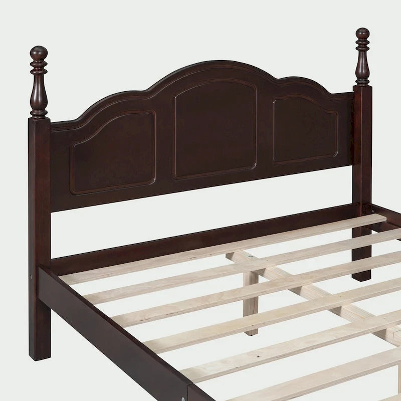 Cadre de lit plateforme en bois pleine grandeur