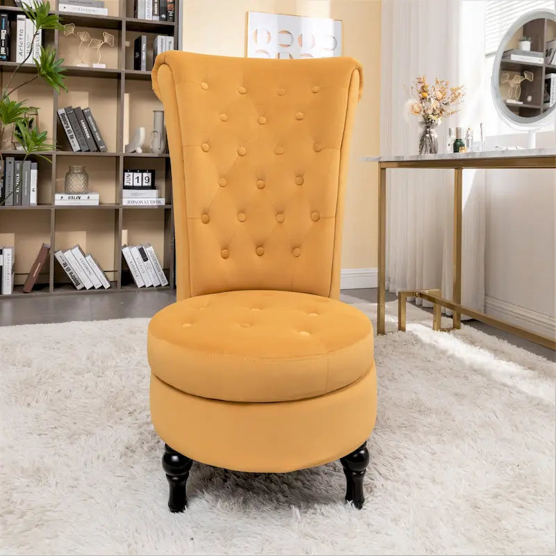 Chaise de coiffeuse Gosser 20 pouces de large en velours à dossier haut