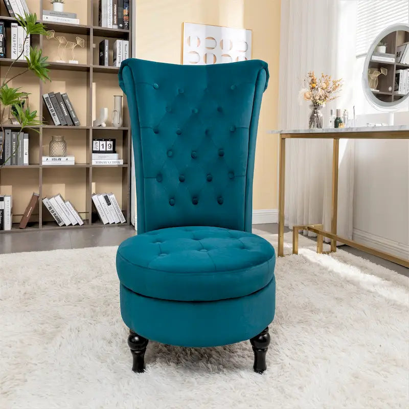 Chaise de coiffeuse Gosser 20 pouces de large en velours à dossier haut