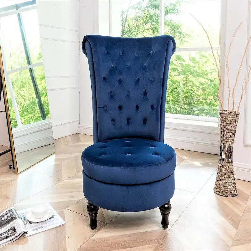 Chaise de coiffeuse Gosser 20 pouces de large en velours à dossier haut