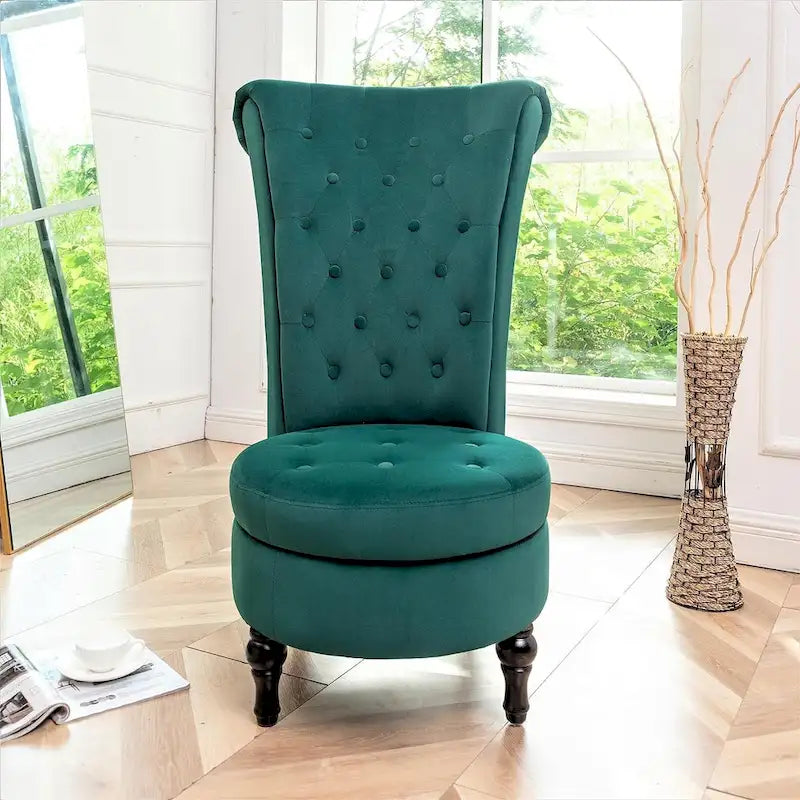 Chaise de coiffeuse Gosser 20 pouces de large en velours à dossier haut