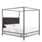 Lit à baldaquin Solivita King-size avec cadre en nickel noir par INSPIRE Q Bold