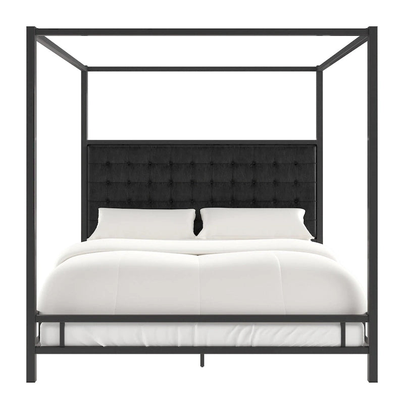 Lit à baldaquin Solivita King-size avec cadre en nickel noir par INSPIRE Q Bold