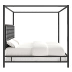 Lit à baldaquin Solivita King-size avec cadre en nickel noir par INSPIRE Q Bold