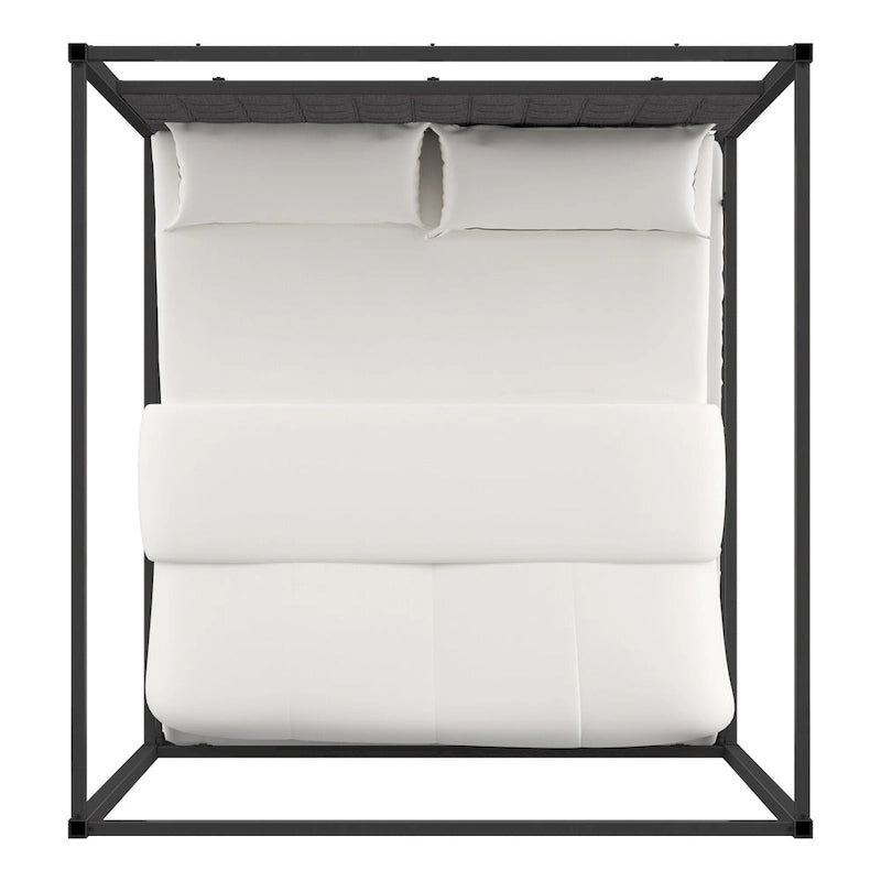 Lit à baldaquin Solivita King-size avec cadre en nickel noir par INSPIRE Q Bold