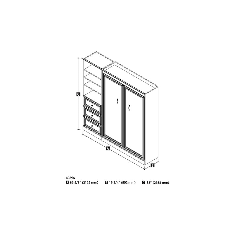 Lit escamotable double polyvalent et organisateur de placard (84 po) par Bestar