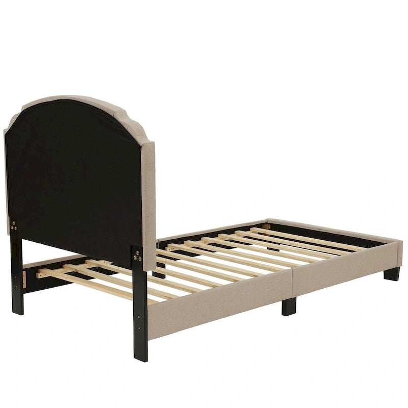 Lit double capitonné à boutons Poundex Platform