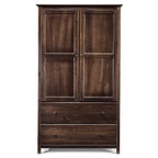Armoire Shaker en bois massif à 2 portes, aspect grainé - 41 x 72 x 22