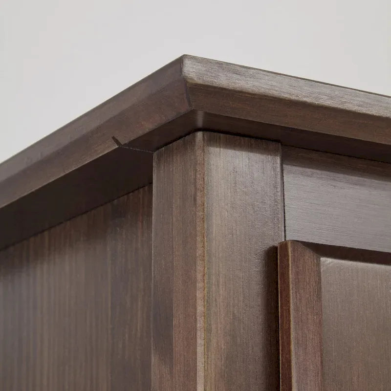 Armoire Shaker en bois massif à 2 portes, aspect grainé - 41 x 72 x 22