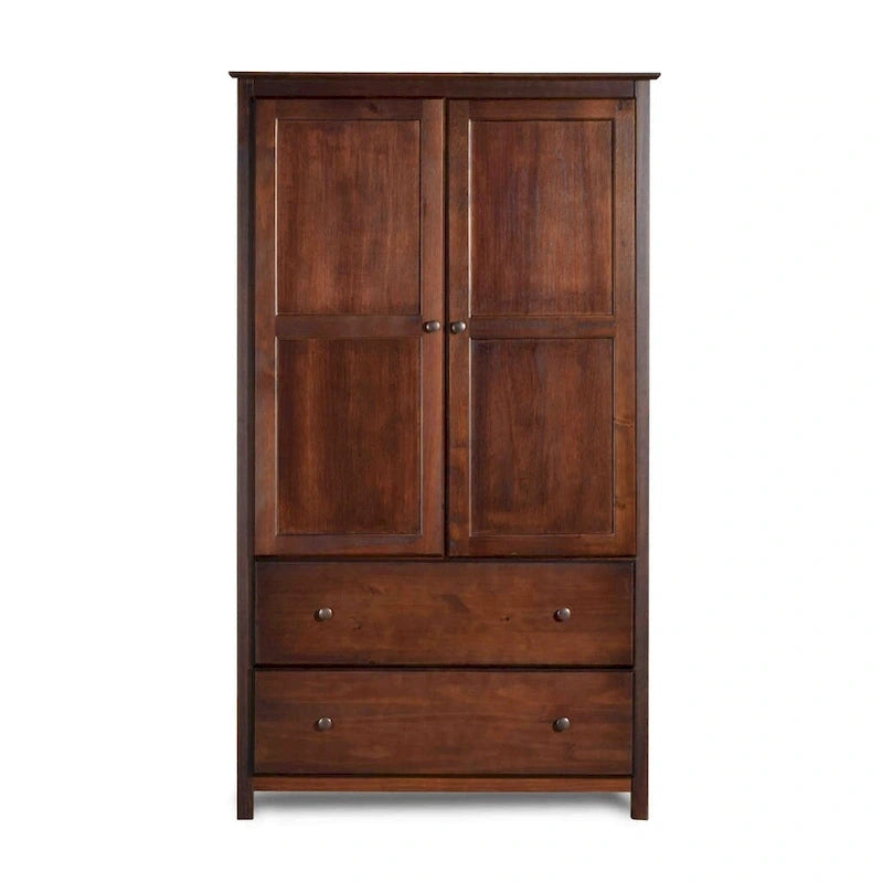 Armoire Shaker en bois massif à 2 portes, aspect grainé - 41 x 72 x 22