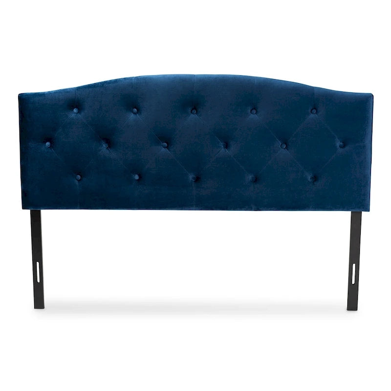 Tête de lit Leone moderne et contemporaine en velours bleu marine