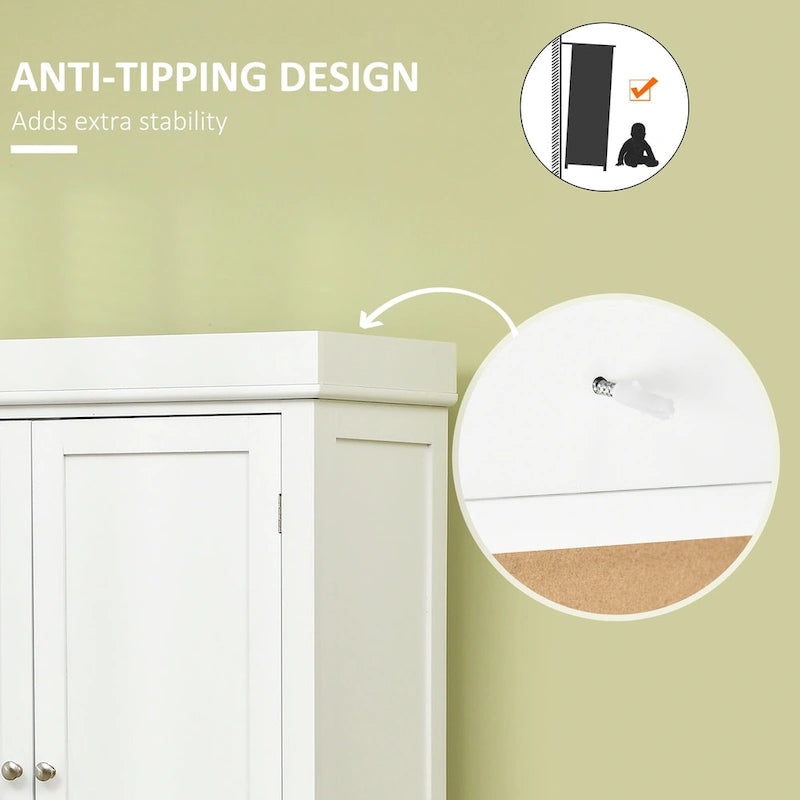 HOMCOM Meuble de rangement de cuisine moderne autoportant à 4 portes, avec 6 étagères à niveaux et 4 étagères réglables.