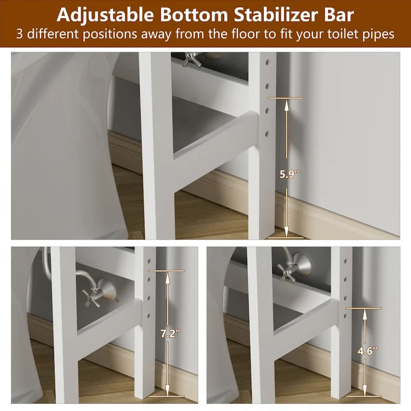 Meuble de rangement pour salle de bain VEIKOUS à installer au-dessus des toilettes, avec portes et étagères