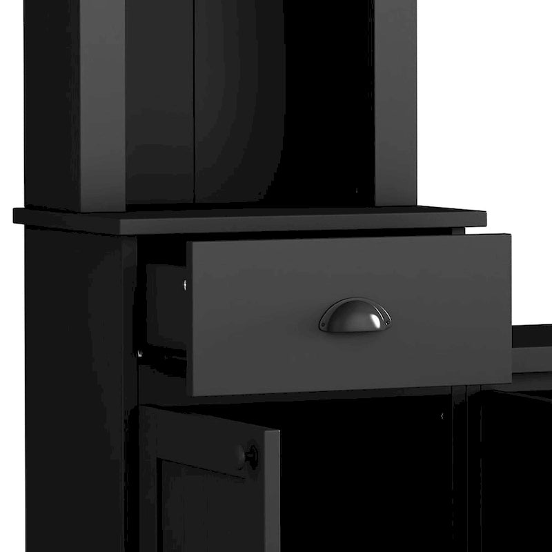 Meuble TV avec pont, support TV avec étagères réglables pour téléviseurs jusqu'à 75 pouces, deux consoles multimédias