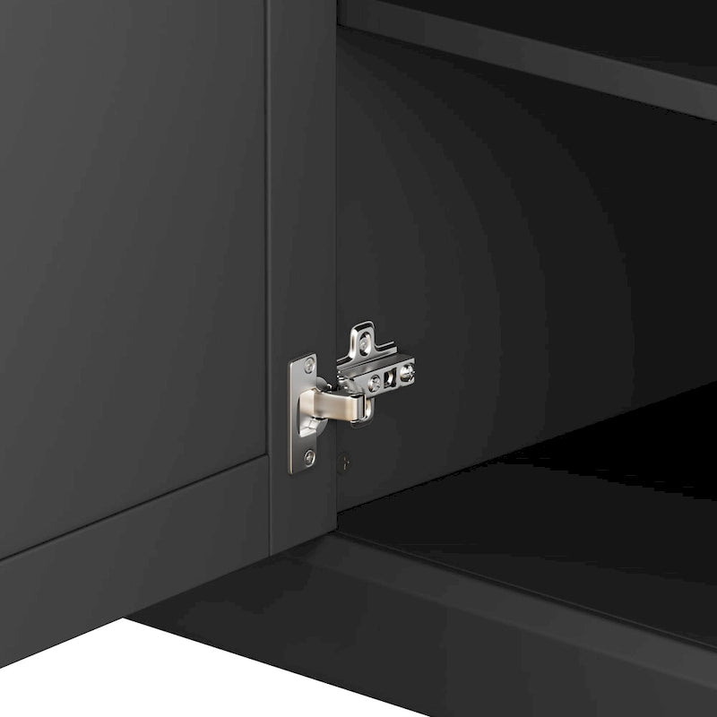 Meuble TV avec pont, support TV avec étagères réglables pour téléviseurs jusqu'à 75 pouces, deux consoles multimédias