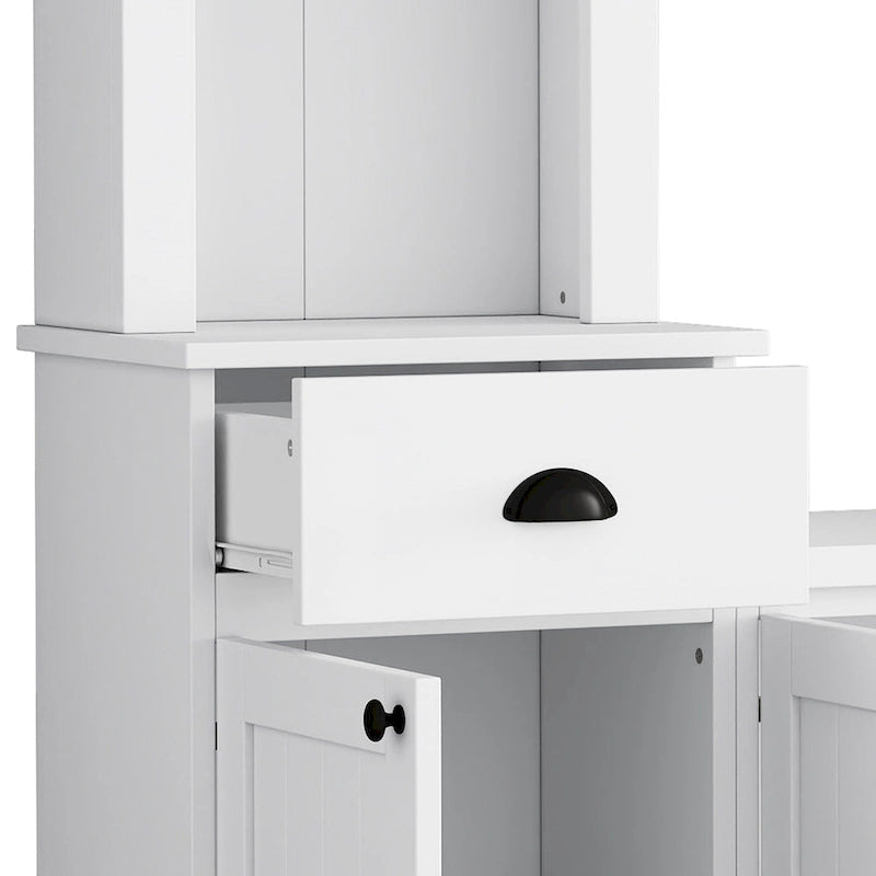 Meuble TV avec pont, support TV avec étagères réglables pour téléviseurs jusqu'à 75 pouces, deux consoles multimédias