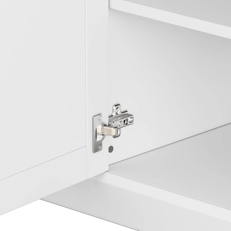 Meuble TV avec pont, support TV avec étagères réglables pour téléviseurs jusqu'à 75 pouces, deux consoles multimédias