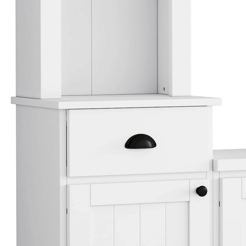 Meuble TV avec pont, support TV avec étagères réglables pour téléviseurs jusqu'à 75 pouces, deux consoles multimédias