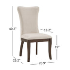 Ensemble de salle à manger rectangulaire extensible Willa en bois de cerisier foncé et tissu beige par iNSPIRE Q Classic