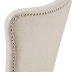 Ensemble de salle à manger rectangulaire extensible Willa en bois de cerisier foncé et tissu beige par iNSPIRE Q Classic