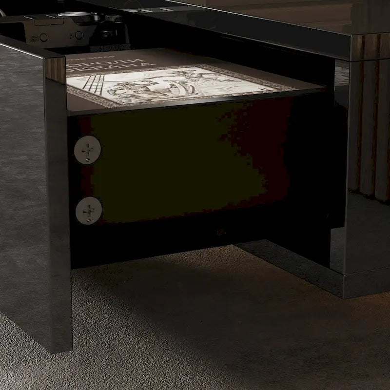 Meuble TV flottant LED, meuble multimédia pour la maison et le bureau (2 pièces)